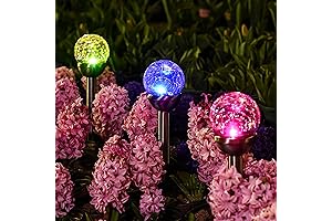 GIGALUMI Solar Lights Outdoor, Cracked Glass Ball Lights for Garden