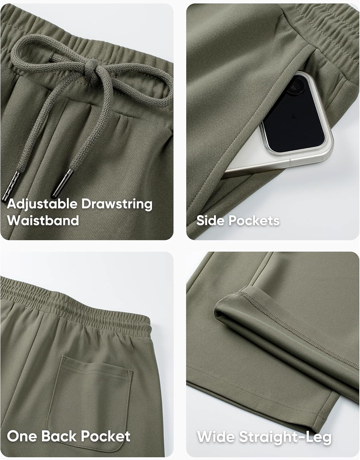 JMIERR Men's Casual Baggy Pants Wide Leg Lounge Travel Pants Streetwear with Pockets - Image 7