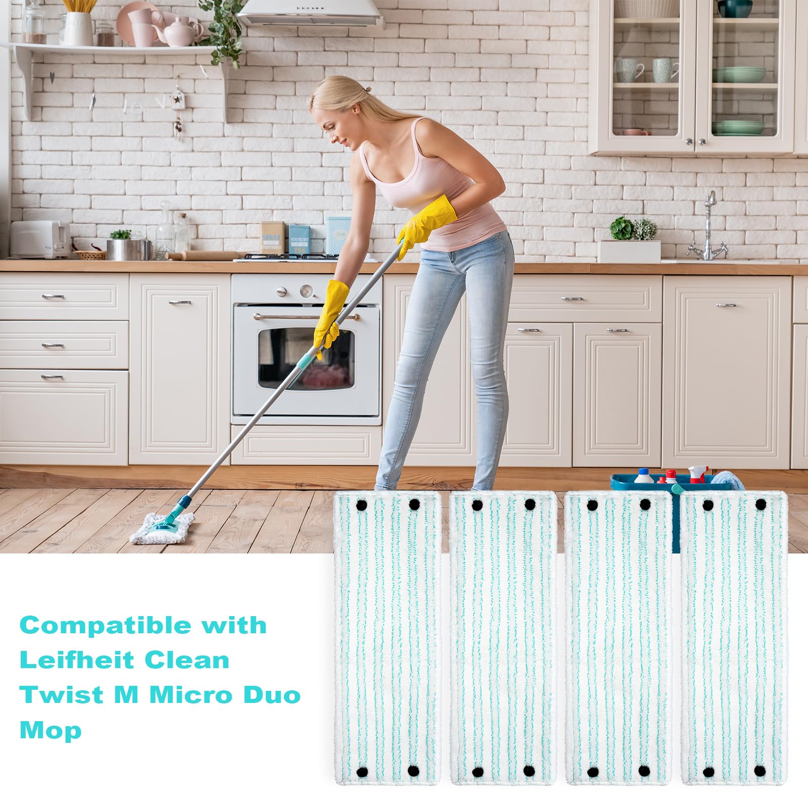 Confezione da 5 ricariche per testine di mocio - Panno con frange 47 x 16 cm, compatibile con mocio Leifheit, mocio di ricambio in microfibra | Leroy Merlin