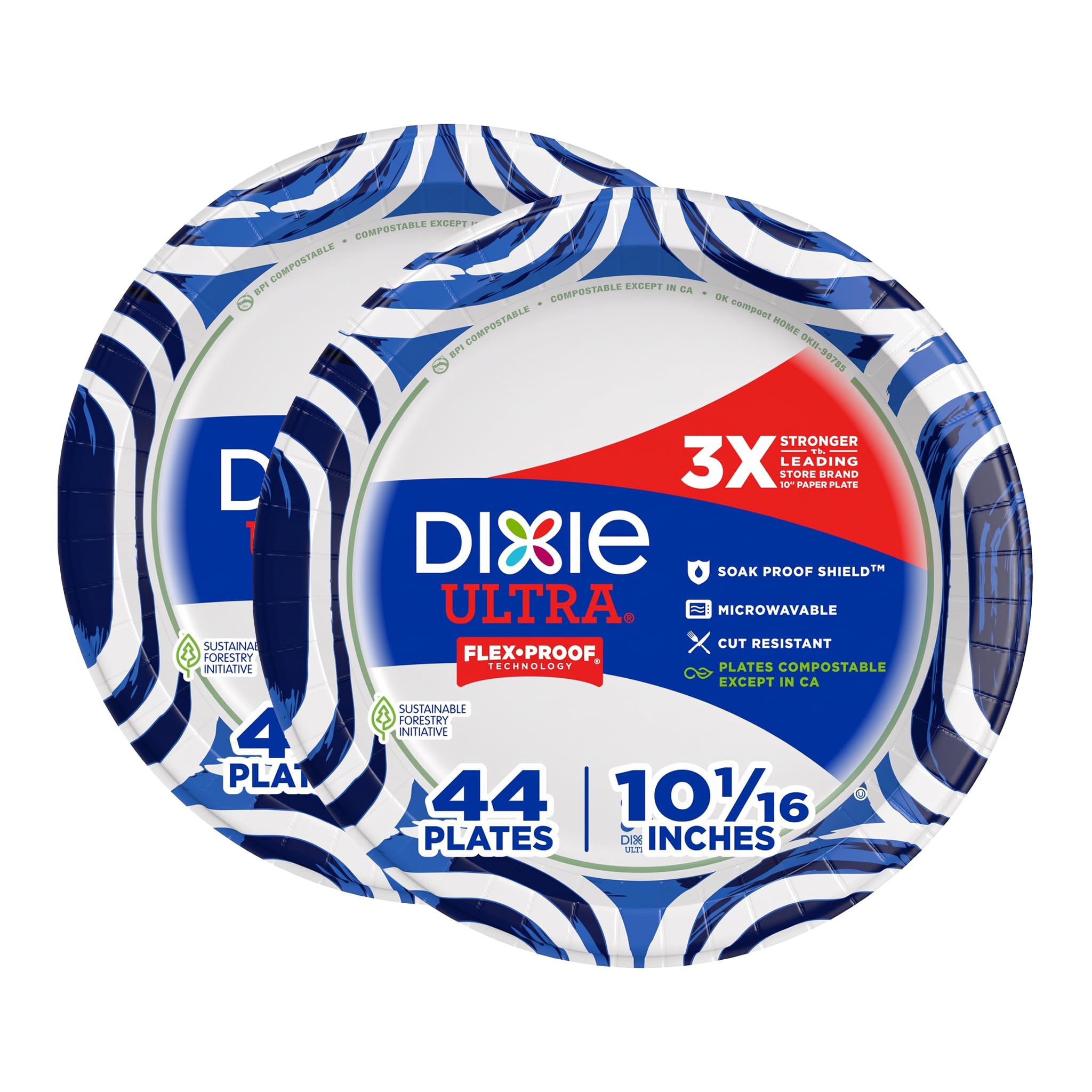Dixie Ultra Large Paper Plates - Strong & Compostable -13