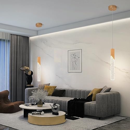 Miniatura 3 de Lámparas de techo LED de cocina, lámpara colgante de cristal para cocina, isla, dormitorio, comedor (paquete de 2)