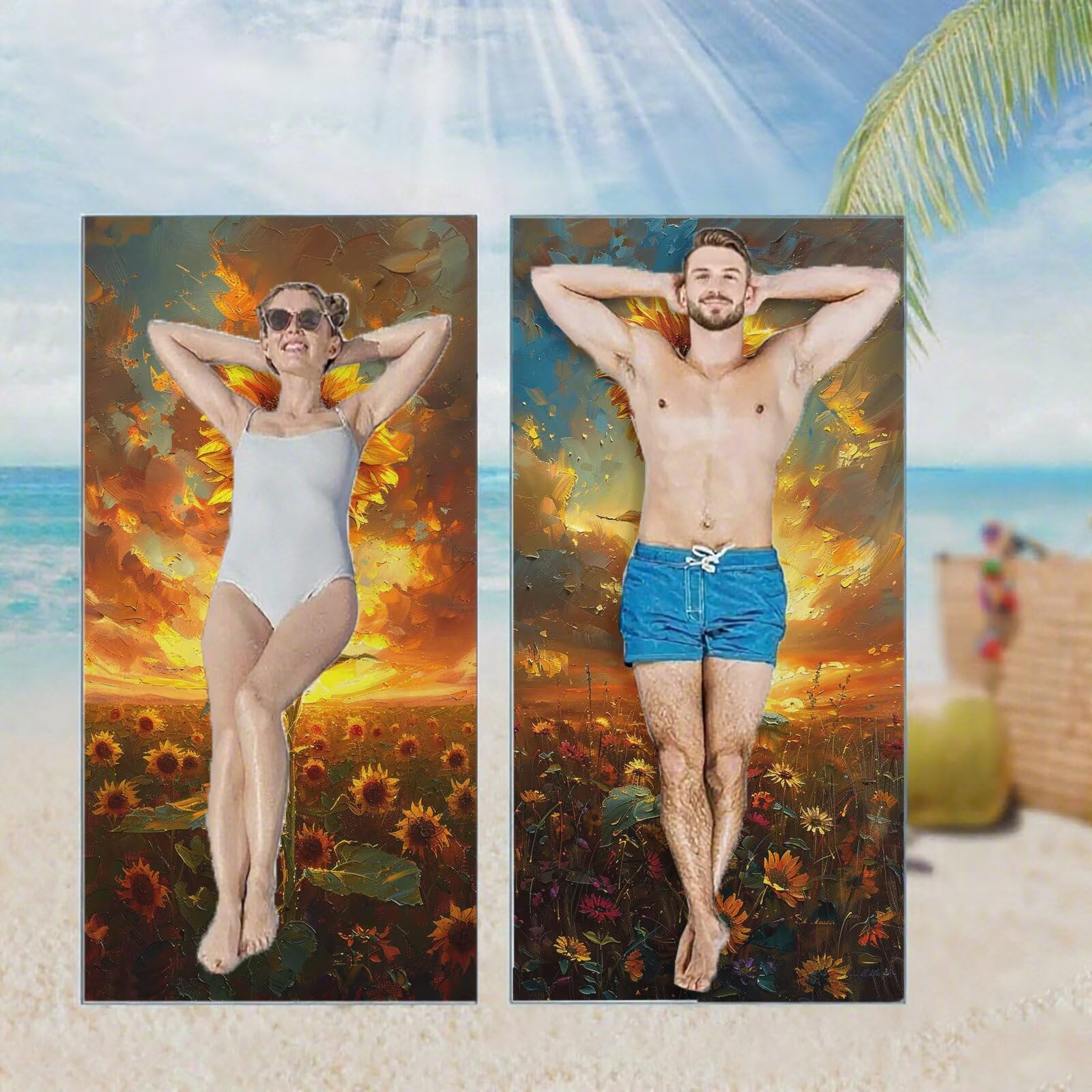Ręcznik plażowy, ręczniki plażowe z mikrofibry, szybkoschnące lekkie ręczniki podróżne bez piasku, duży ręcznik kąpielowy dla dorosłych 100 x 220 cm, do pływania, basenu, jogi, siłowni, podróży, plaż