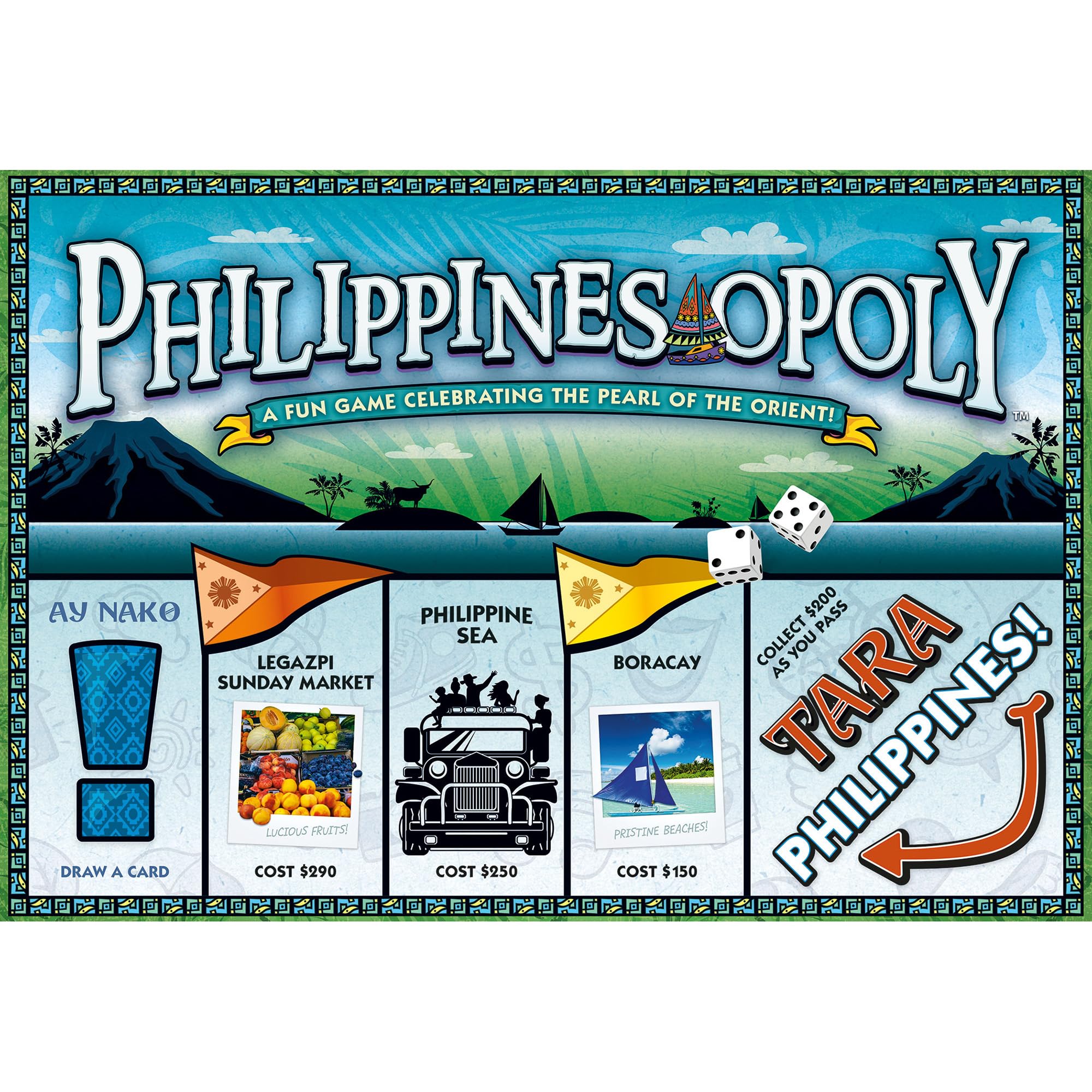 Late for The Sky Philippines-Opoly Country Board Game, Family Strategy Game Night for Ages 8+, 2-6 Players, Traditional or 1-Hour Play, Collect City