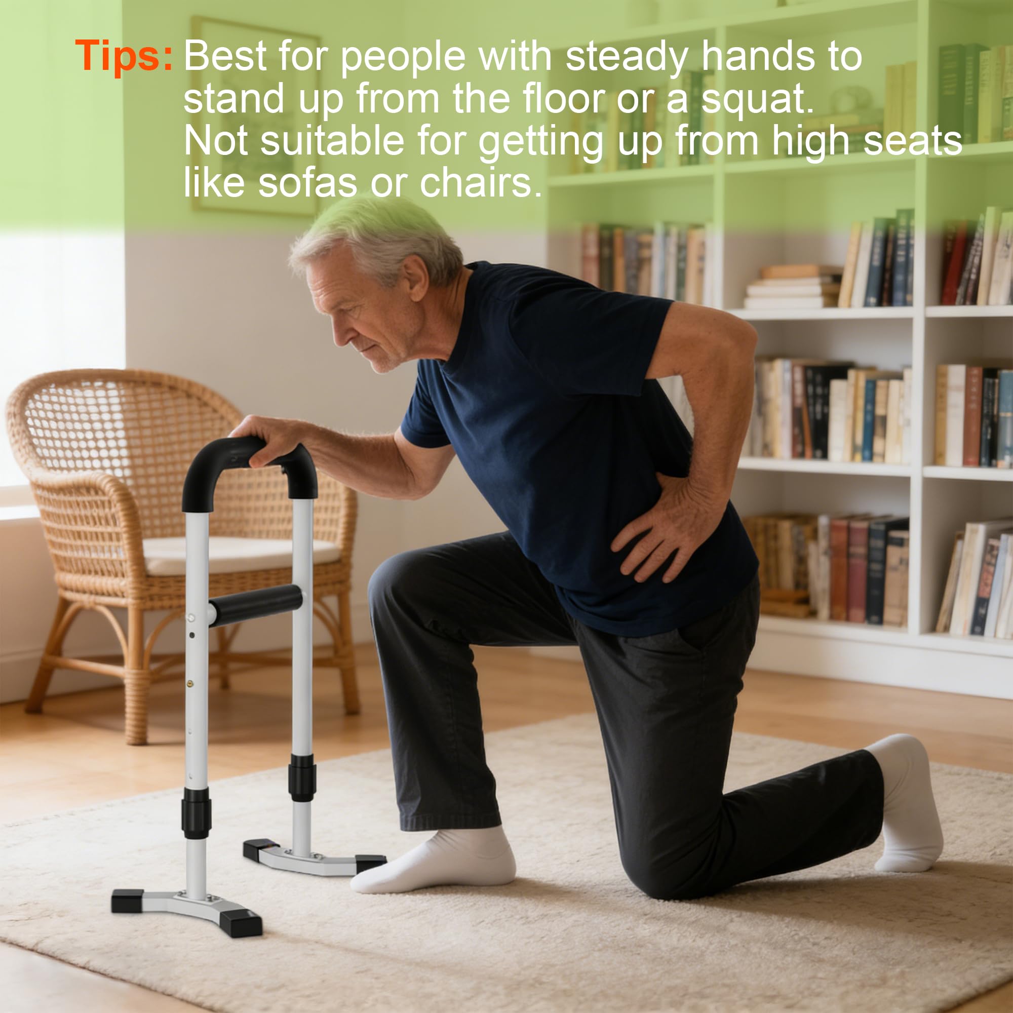 Nelyrho Stand Assist Aid – Supporto per sollevare anziani o persone con lesioni alla schiena/gambe dal pavimento, supporto per la mobilità, bianco