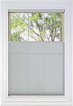 BlindsAvenue Cordless Top Down Bottom Up Cellular Honeycomb Shade, 9/16" Single Cell, Light Filtering, Gray Sheen, Size: 42" W x 48" H