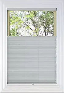 BlindsAvenue Cordless Top Down Bottom Up Cellular Honeycomb Shade, 9/16" Single Cell, Light Filtering, Gray Sheen, Size: 42" W x 48" H