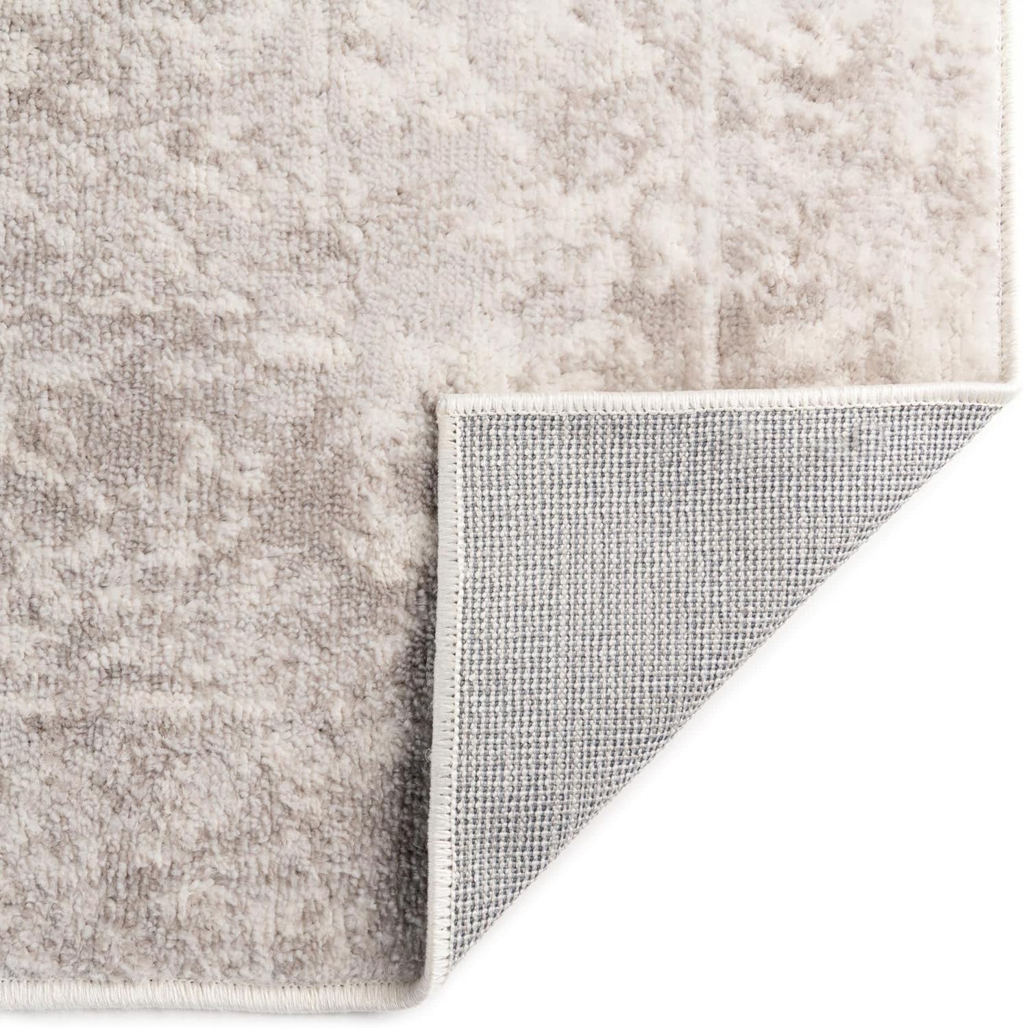 Rugs.com Oxford Collection Rug – 4' Square Gray Low Rug Perfect for Living Rooms, Kitchens, Entryways