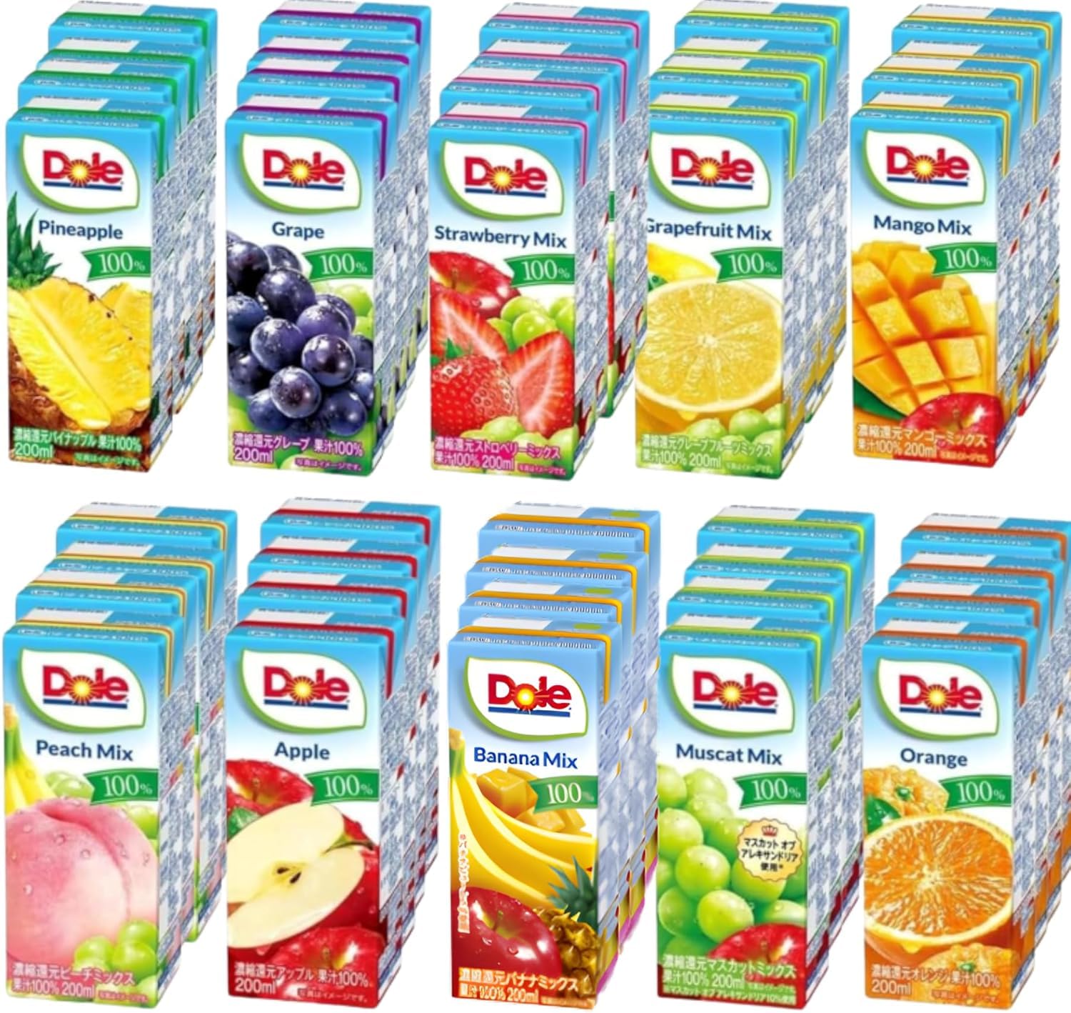 Amazon.co.jp: (40本セット) DOLE ドール 100% フルーツジュース