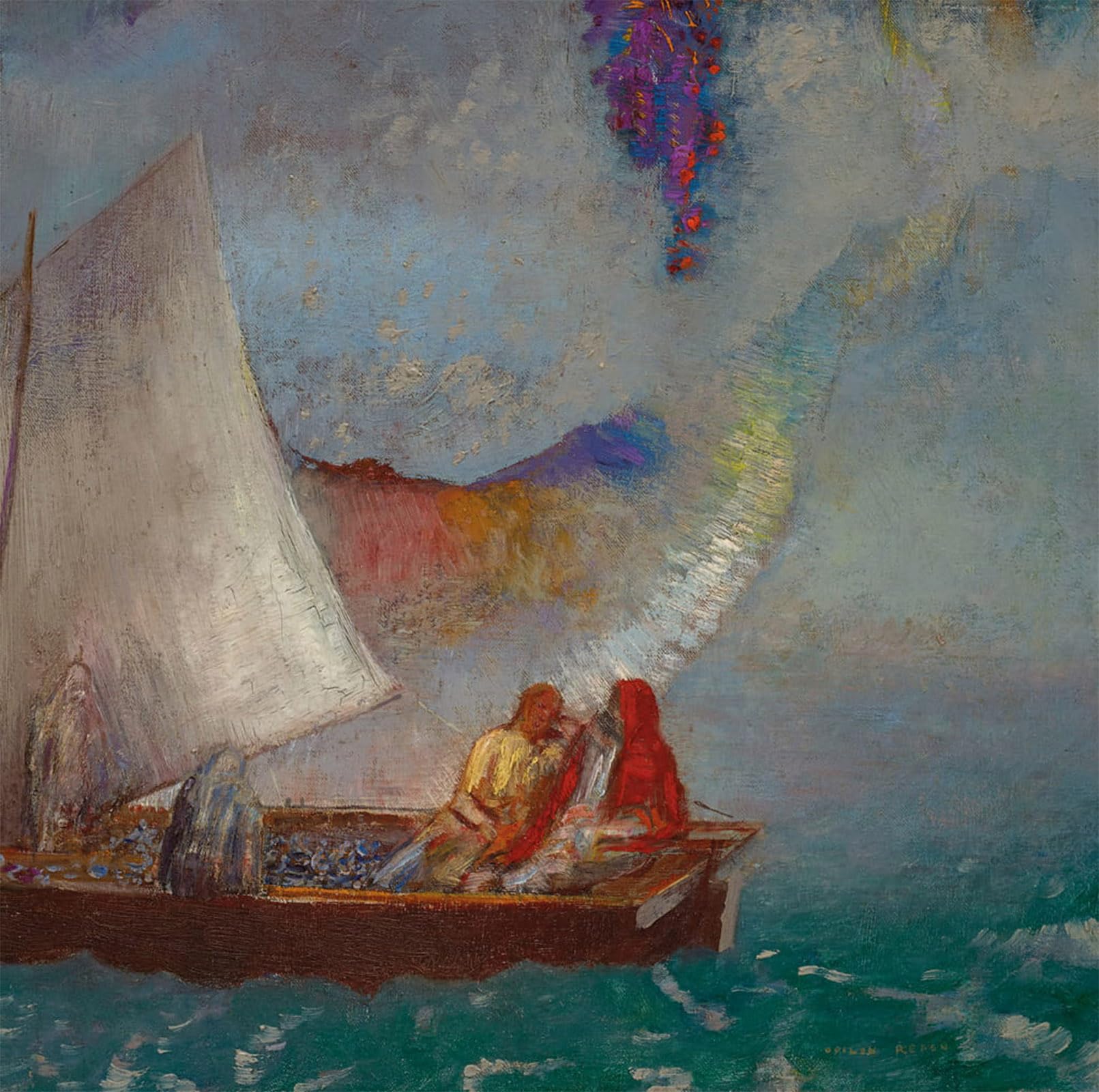 POSTERIIk Famous Modern Artwork Art Mural the Grey Sail by Odilon Redon Oil Paintings Pictures for Home Decor 60x90cm