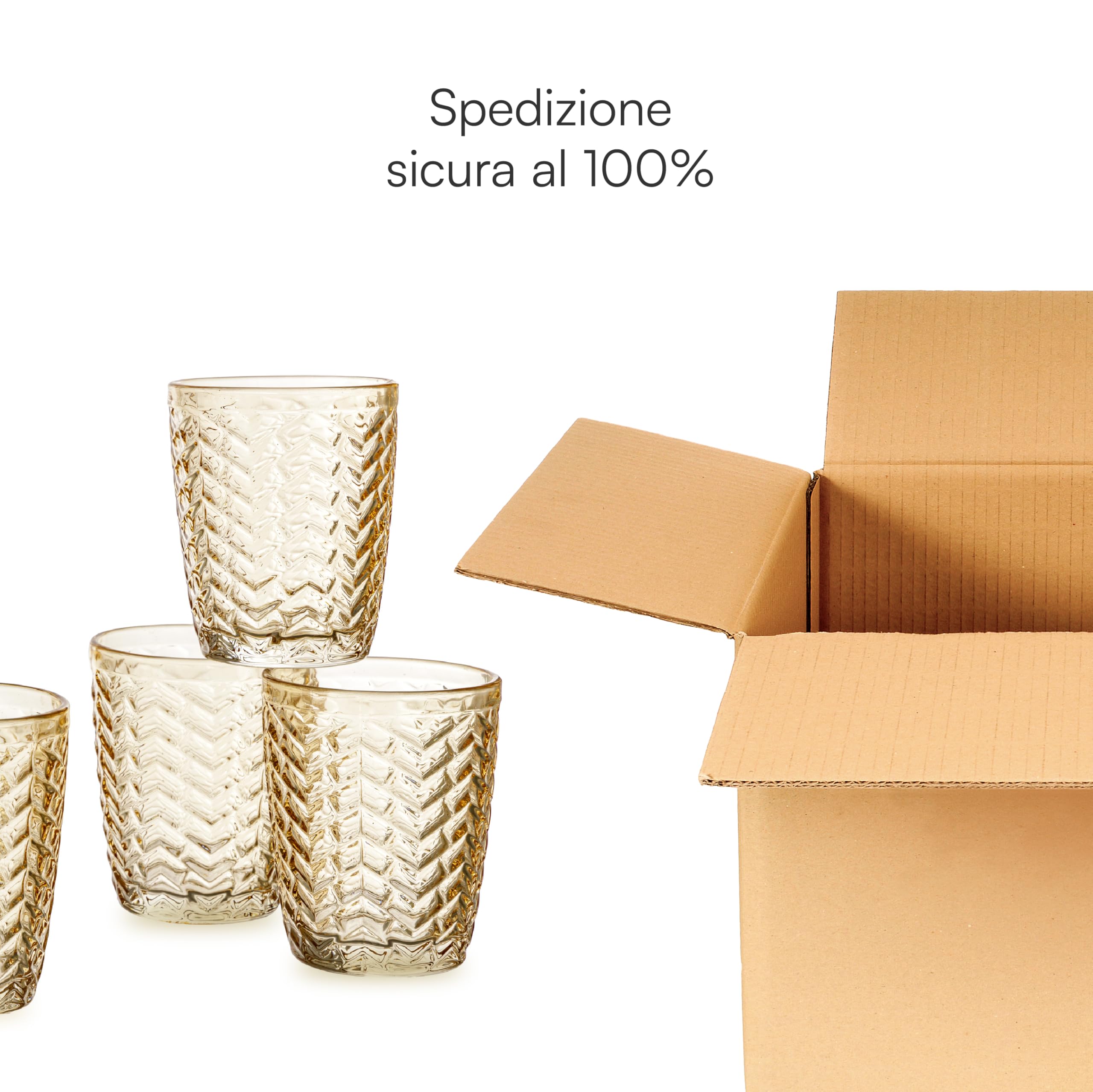 Set 6 Calici In Vetro Baroni Home 20cl - Bicchieri Decorati Con Pois In Rilievo, Lavabili In Lavastoviglie - Foto 12