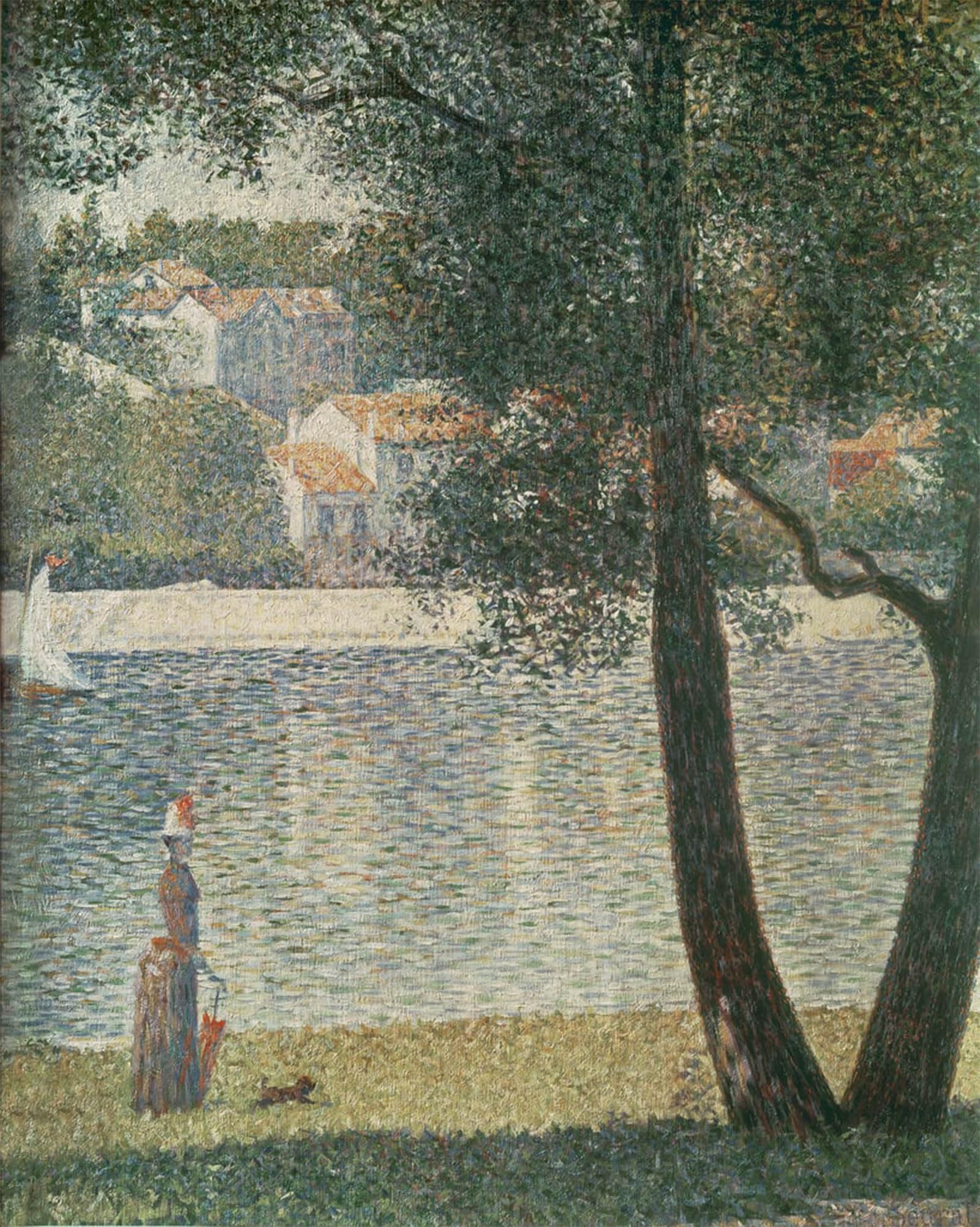 SERENDIPITP Abstract Painting Mural Print Picture Wall Decor Painting the Seine At Courbevoie by Georges Seurat Vintage Wall Artwork for Home Decor 60x90cm
