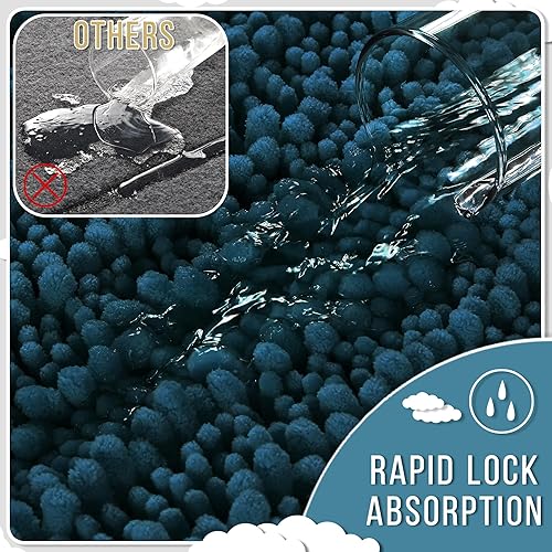 Miniatura 454 de Yimobra - Tapete de baño largo de felpilla, grande de 55.1 x 24 pulgadas, microfibra gruesa, absorbente, extrasuave, antideslizante, peludo, lavable