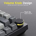 Ajazz AK820 75% Clavier de jeu mécanique filé avec le bouton de volume, crémeux silencieux sur mesure joint à clavier, chaud swappable 3/5 épingle, Sud-Façage RGB, PBT Captures-clés pour PC Jeu Mac