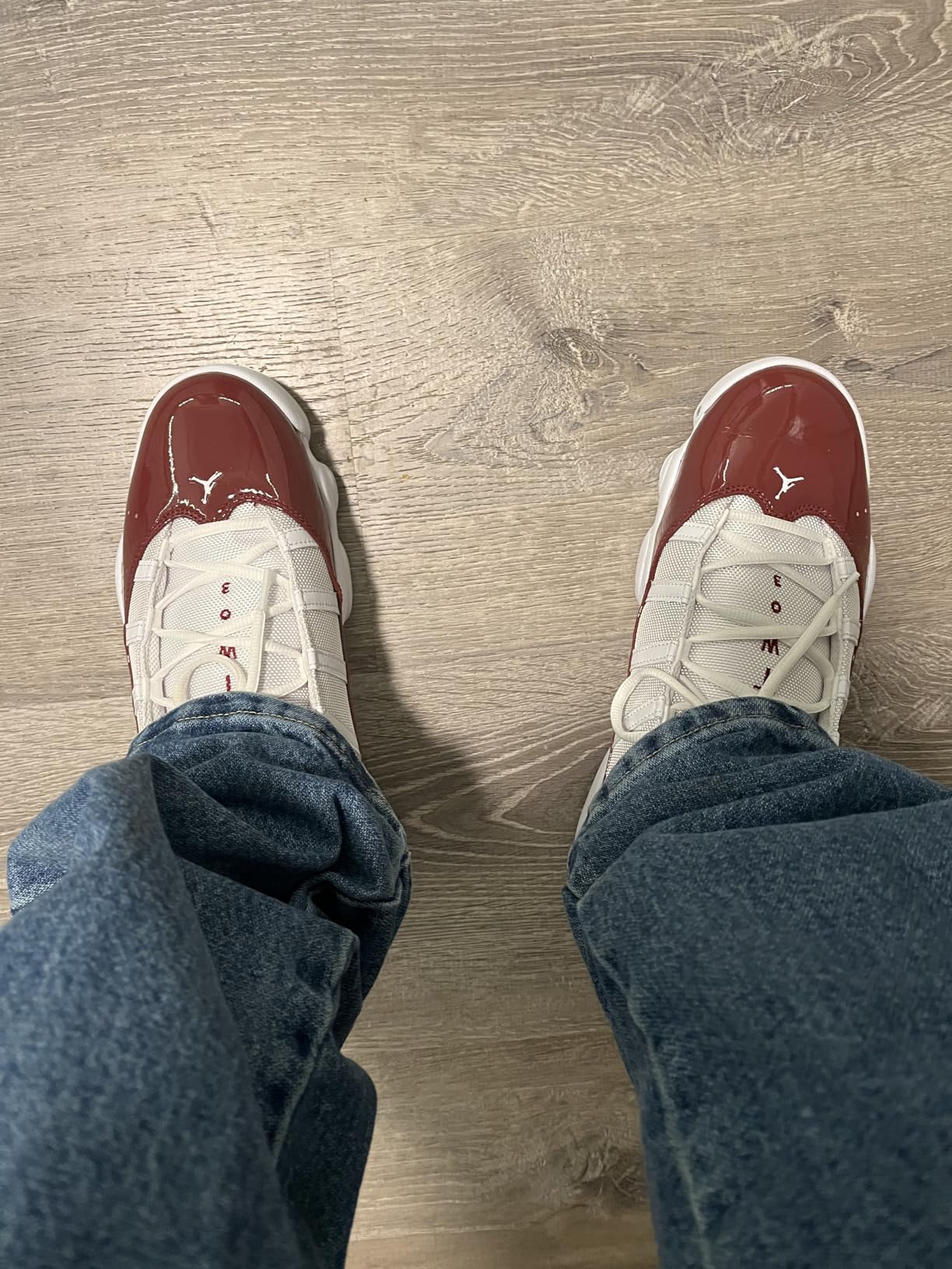 jordan 11 cherry low on feet