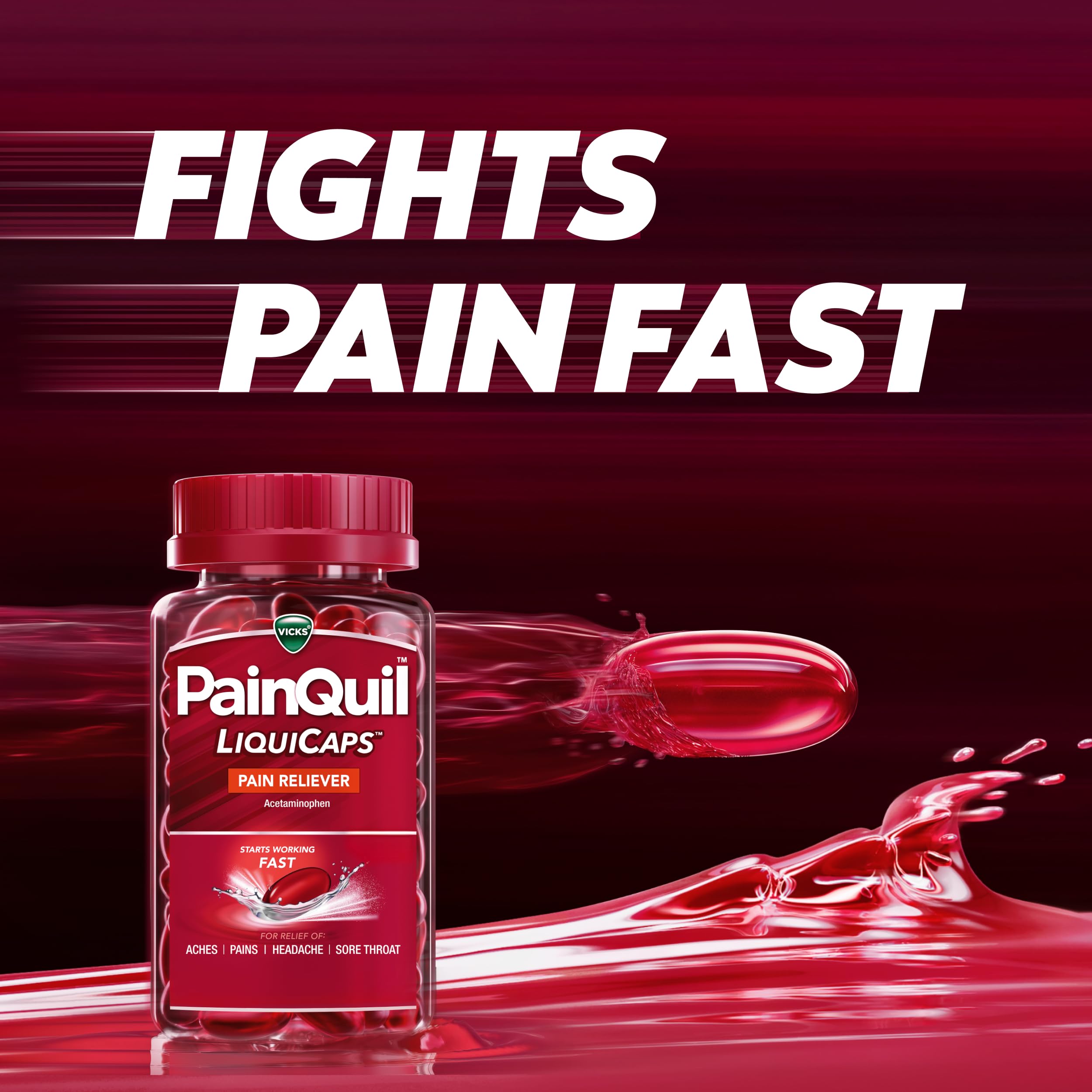 Vicks PainQuil Pain Relief LiquiCap Acetaminophen 1000mg Pain Reliever 100ct — Amazon image 2
