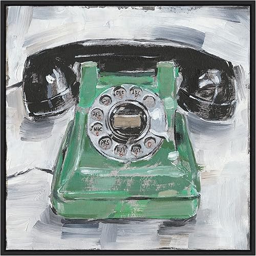 Miniatura 8 de Amanti Art Framed Canvas Wall Art 16x16 Retro Phone III by Ethan Harper, Framed Wall Art Canvas, Still Life Artwork, Traditional Decor, Small Poster