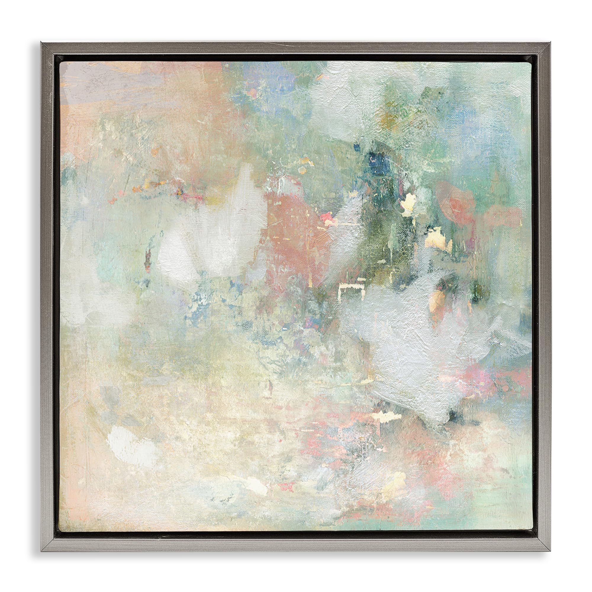 'Serene Pastel Brushstroke Harmony'| Floating Frame Canvas Art