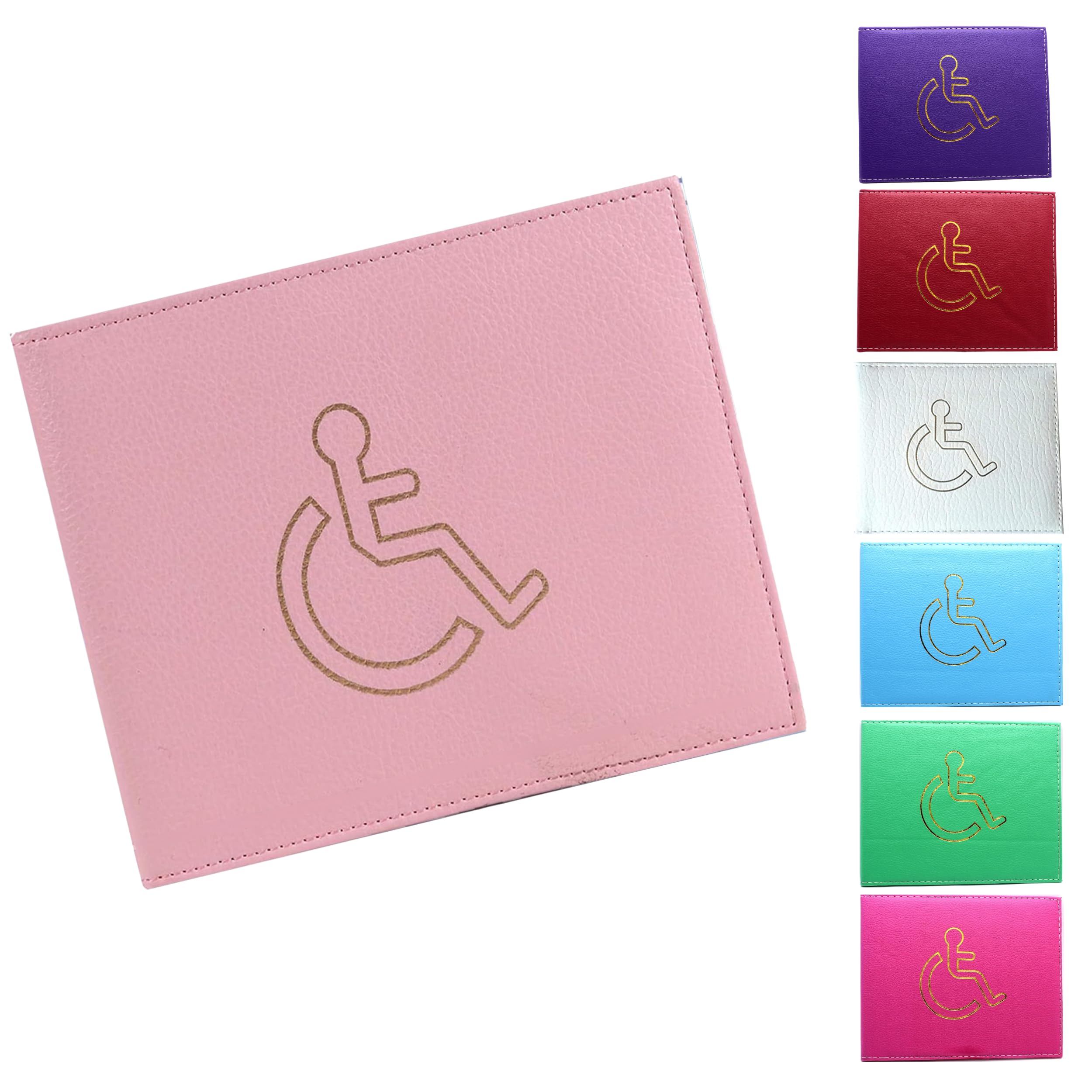 Soft Leather Disabled Badge Holder Wallet Disability Parking Badge Cover Holder by Glamified Disabled Blue Badge Display Holder… (Baby Pink)