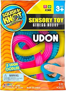 Udon Textured Stretchy Noodles (1 Udon Pack) Strings and Super Sensory Fidget Toys for Adults and Kids Stocking Stuffers Fidget Pack. Autism, Anxiety Tactile Toy Kids Party Favor UDON-4799-1