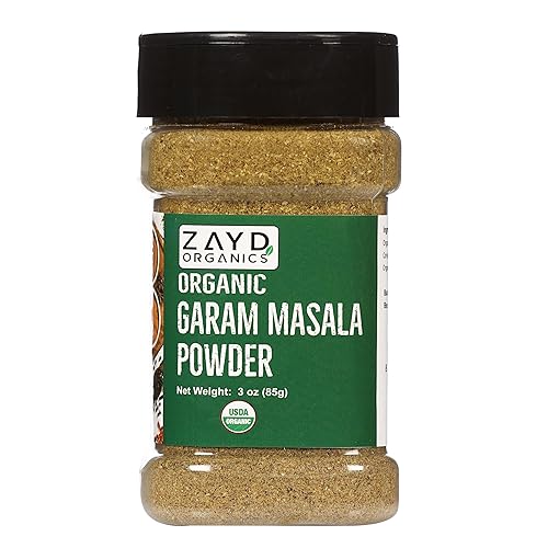 Zayd Garam Masala en polvo orgánico, mezcla única de especias indias, 3 onzas