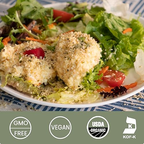 Miniatura 3 de En Avant Semilla de cáñamo orgánica de 1 libra, semillas de cáñamo sin cáscara cruda a base de plantas y Omega 3, 6, corazones de cáñamo sin OMG,