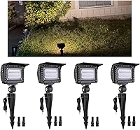 Vista 17 de Gardenreet Luz de Inundación LED de Bajo Voltaje - Luz de Lavado de Pared de Paisaje de 7W, 12V al Aire Libre, IP65 Impermeable, Ángulo Ajustable