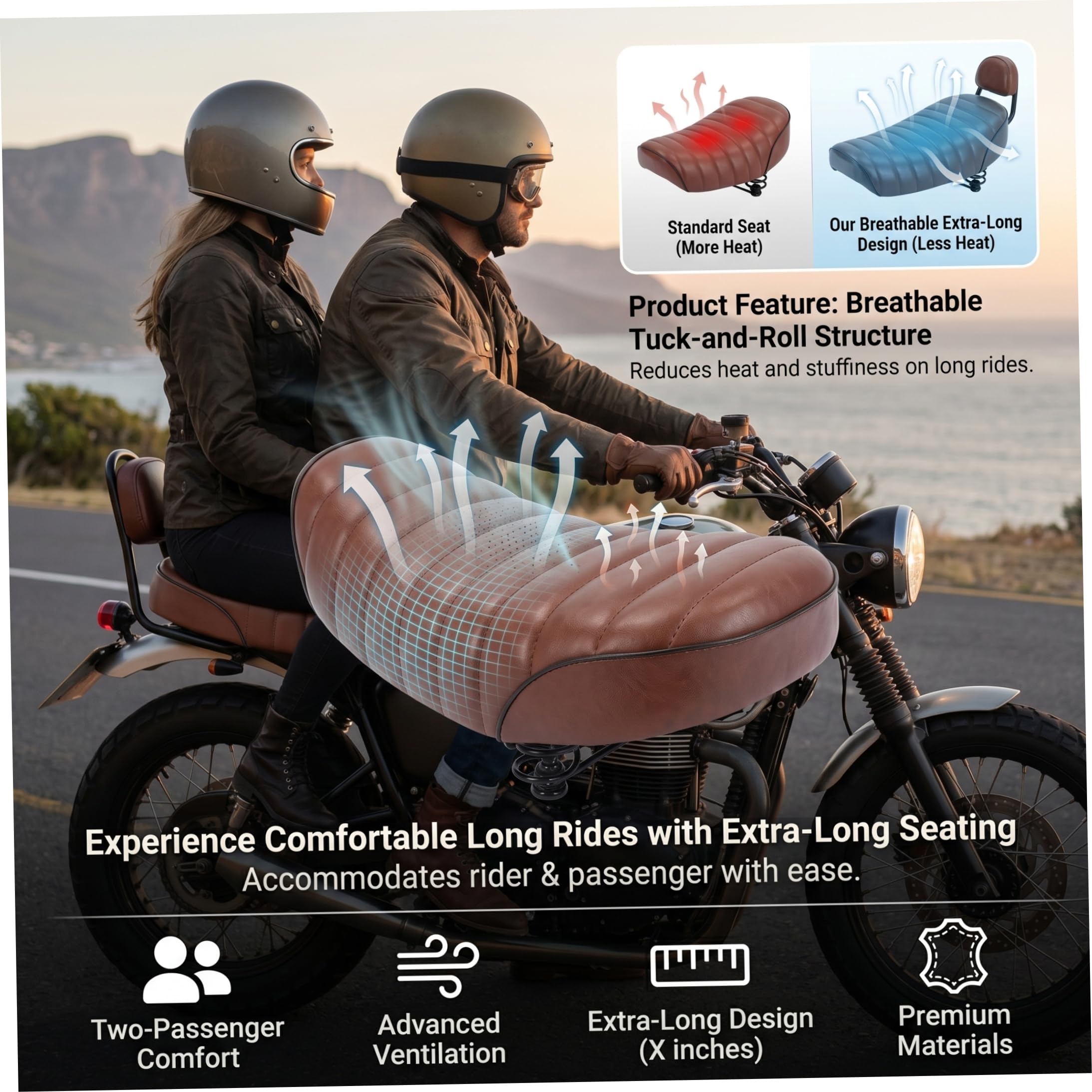 Asientos para Bicicleta eléctrica, Asiento de Bicicleta eléctrico Ancho y cómodo con absorción de Impactos, Asiento de de Repuesto extendido Transpirable, Negro, eléctrico