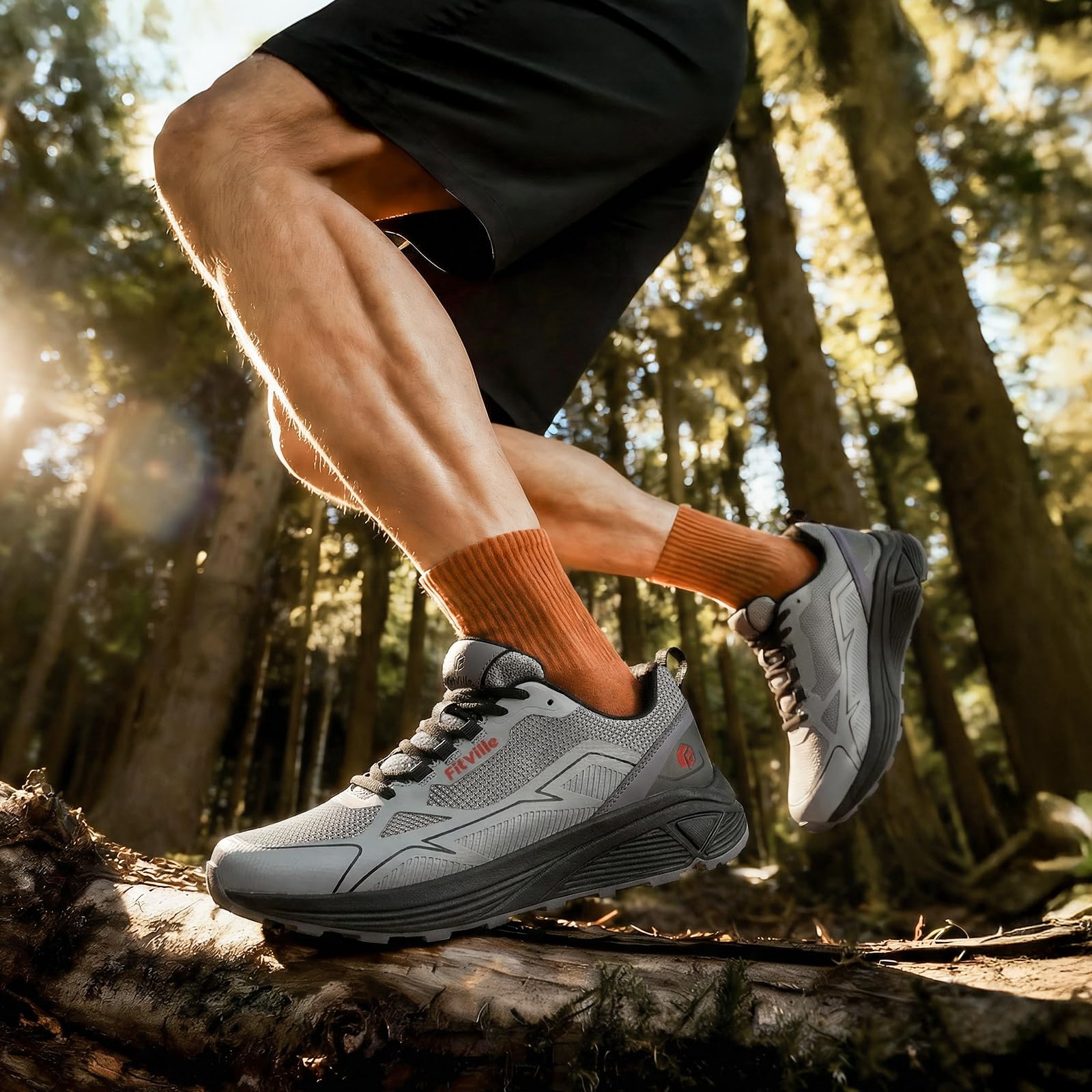 FitVille Laufschuhe Herren Extra Weite Traillaufschuhe Straßenlaufschuhe Breit Sneaker Leicht Sportschuhe Outdoor Schuhe Bequeme Fitnessschuhe Trekkingschuhe