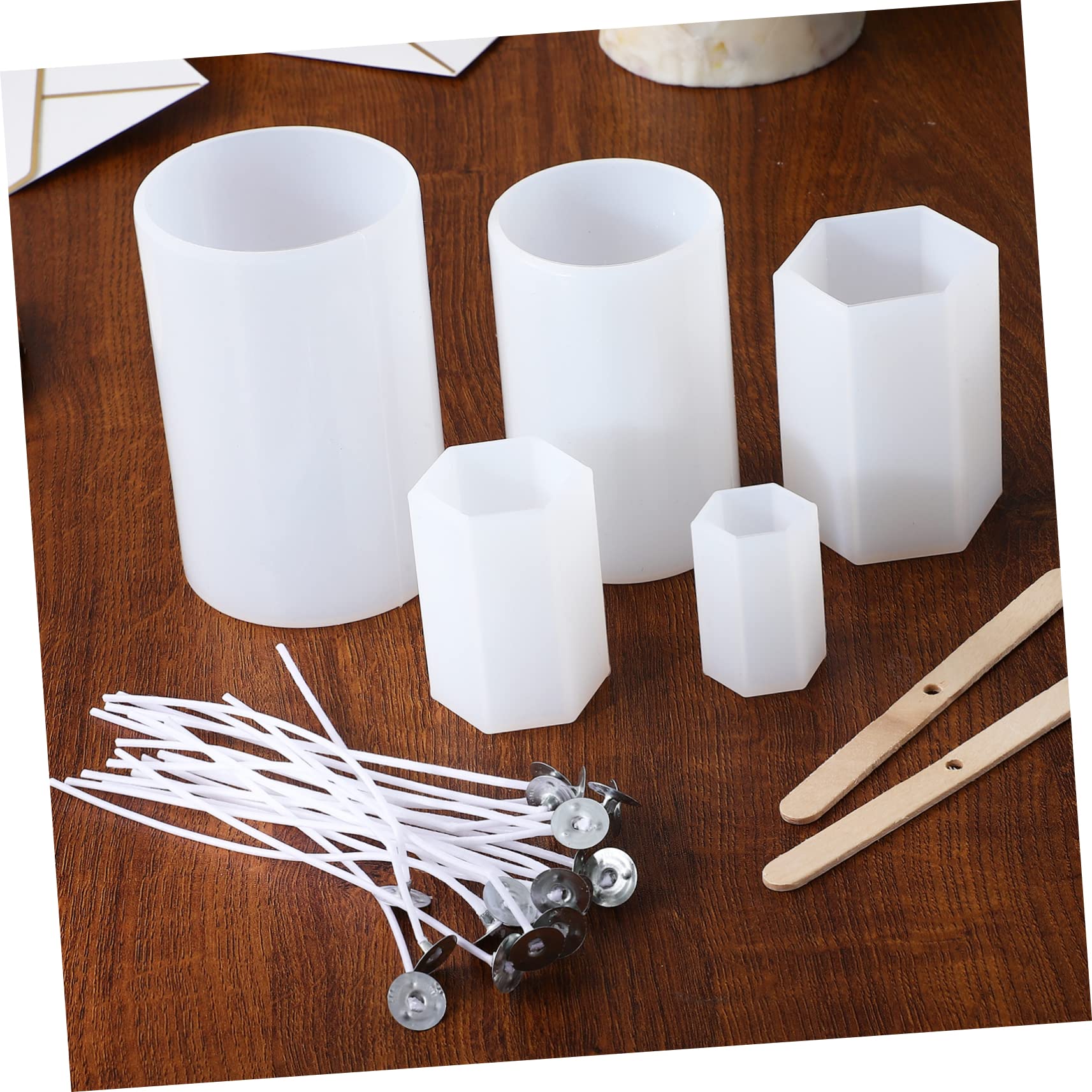 Homoyoyo Stampi Per Candele in Silicone Con Stoppini e Stoppini Kit Strumenti Per Fabbricazione Candele Fai Da Te Per Personalizzate