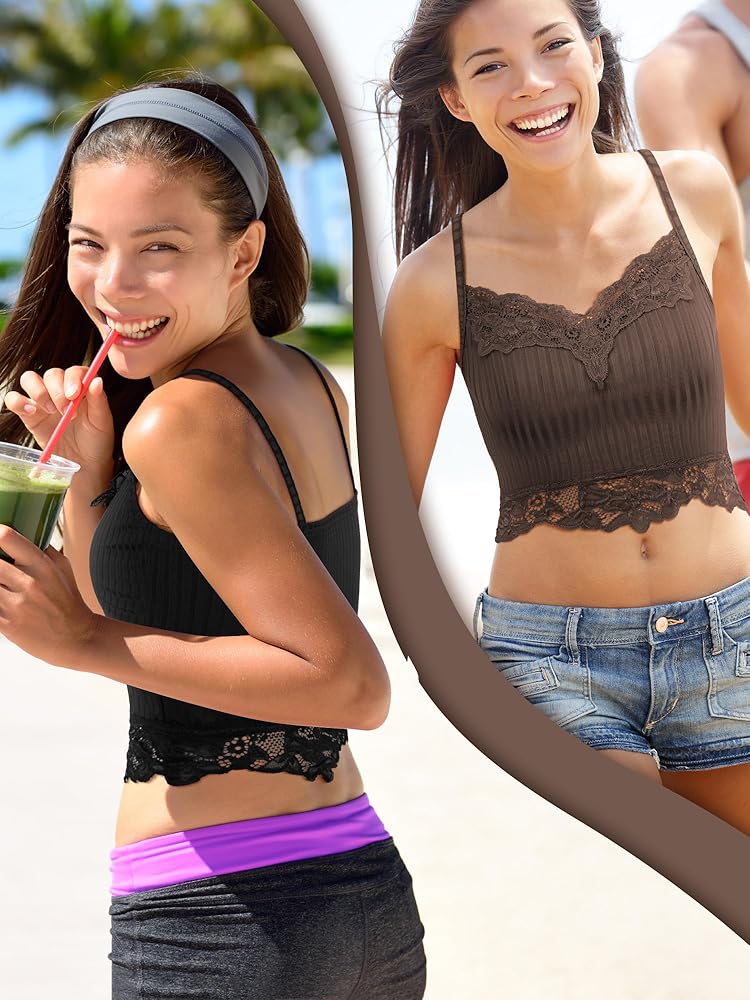 mediam ミディアム　Knit Cropped Camisole パッド付き Knit Cropped Camisole – Mediam