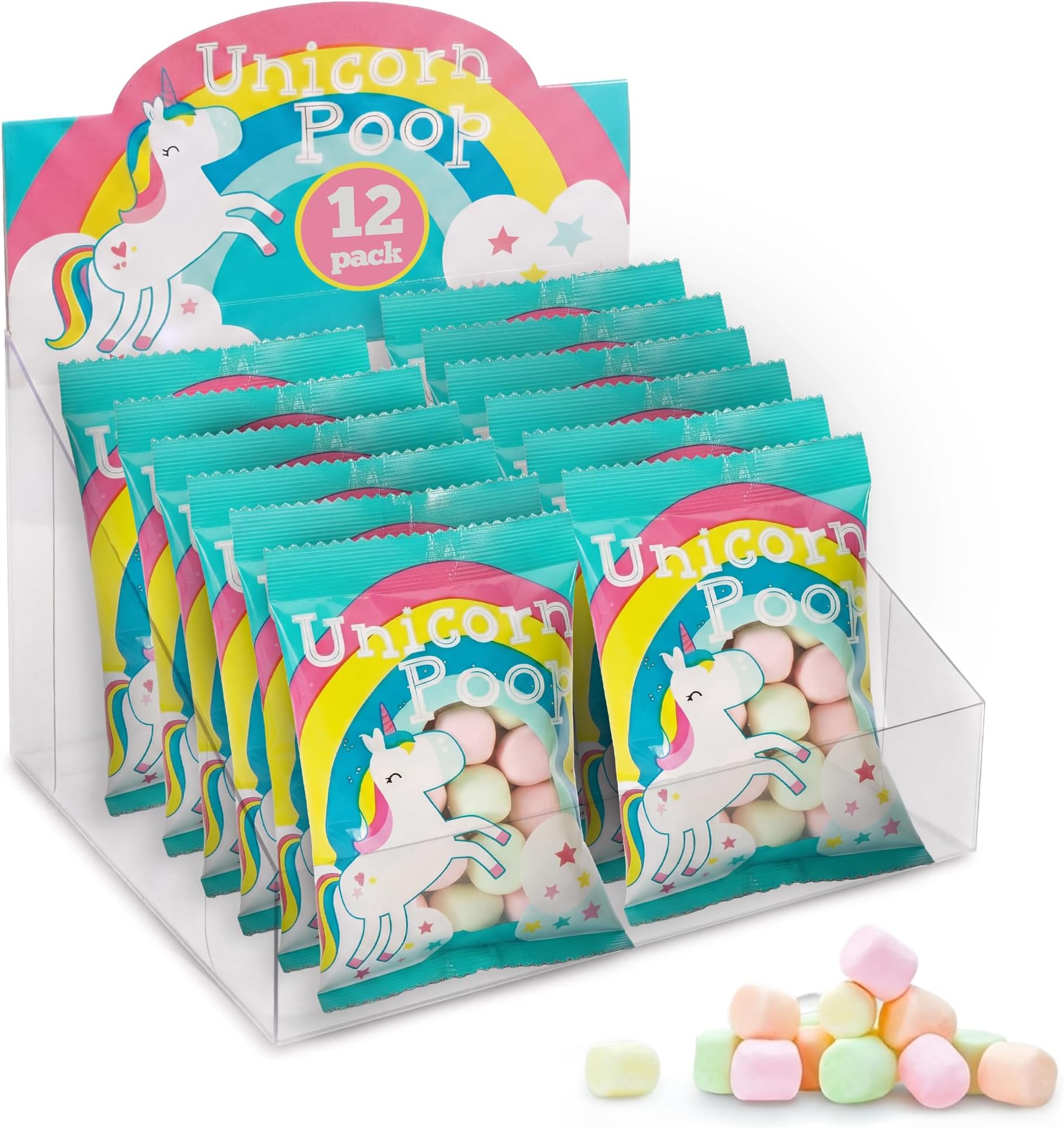 Unicorn Poop Candy - Made in the USA - 12 Unicorn Party Supplies - Unicorn Birthday Party Favors for Kids - Bulk Candy Packs for Classroom