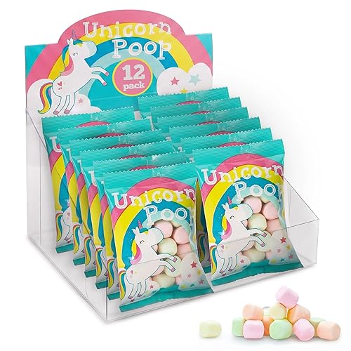 Caramelo de caca de unicornio – Fabricado en los Estados Unidos – 12 suministros de fiesta de unicornio – Recuerdos de fiesta de cumpleaños de