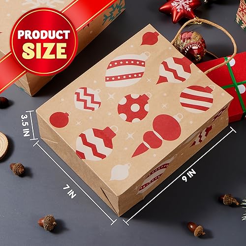 Miniatura 4 de JOYIN 48 bolsas de regalo de papel kraft de Navidad de 7 x 9 x 3.5 pulgadas para regalos, decoración de suministros de fiesta, bolsas de dulces de