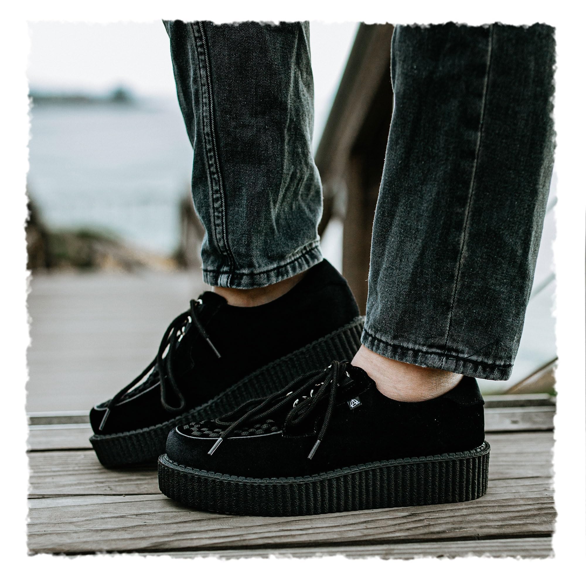 T.U.K. Anarchic Creeper - Scarpe da Uomo e da Donna - Scarpe Punk, Gotiche e Rocker - Scarpe Stringate