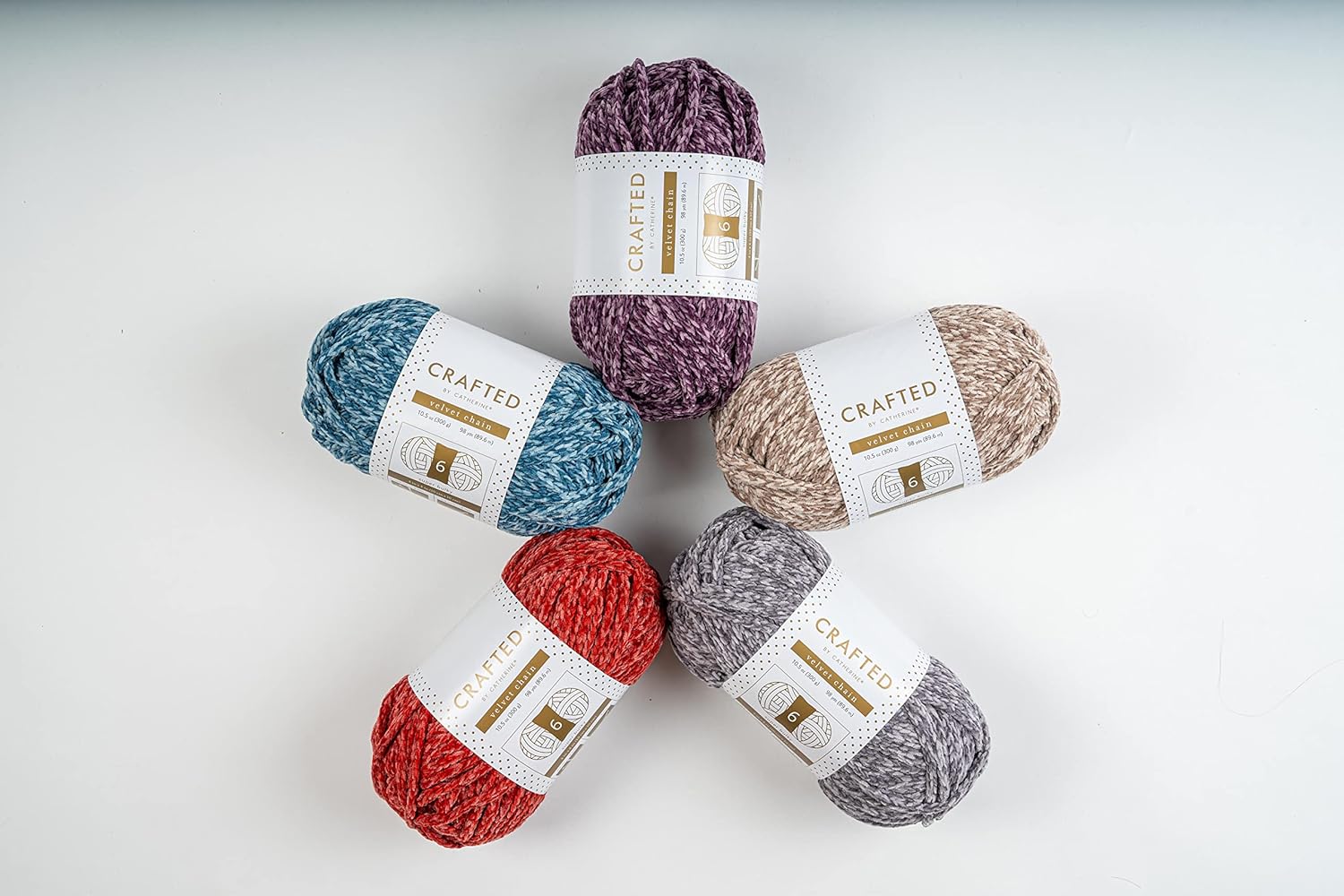 Crafted By Catherine Velvet Chain Yarn - 2 Pack (98 Yards Each Skein), Khaki, Gauge 6 Super Bulky