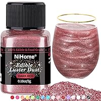 Vista 8 de NiHealth - Polvo comestible con purpurina brillante, polvo metálico, decoración de alimentos, espolvoreado, polvo brillante para bebidas, vino