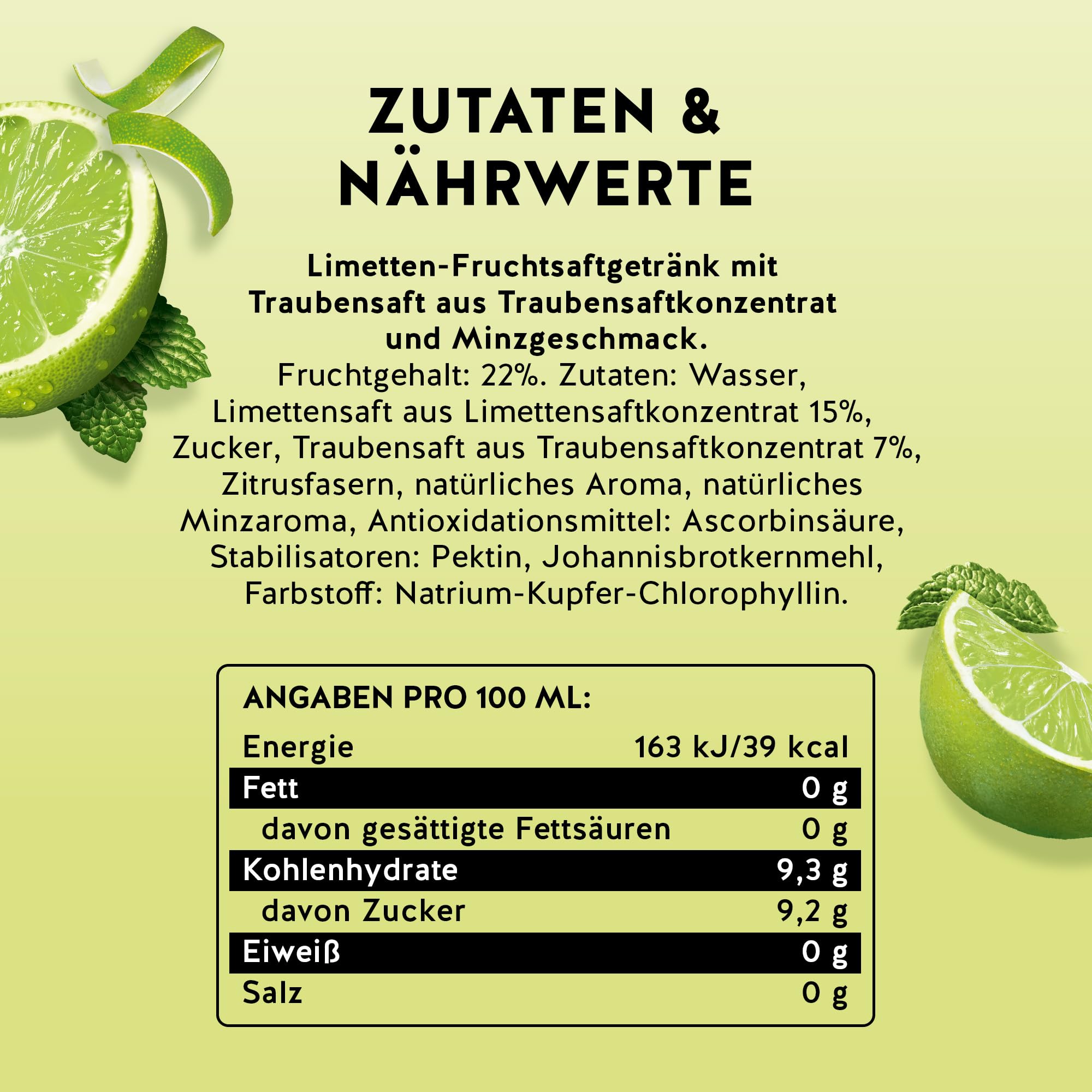 granini MIX-IT Mojito (6 x 0,75L), Limette Minze Fruchtsaftgetränk, Mocktail, Party-Drink, vegan, laktosefrei, mit Pfand