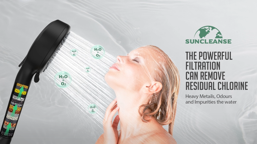 SunCleanse Filtered Shower Head with Handheld, 9-Spray Setting