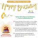 Mystic Toy Store Happy Birthday Decoration Kit Golden for Boys Girls Kids Women Adult Tweens Car Decorations Decor Celebration Items Item Set Combo Reusable Cursive Banner gallery image