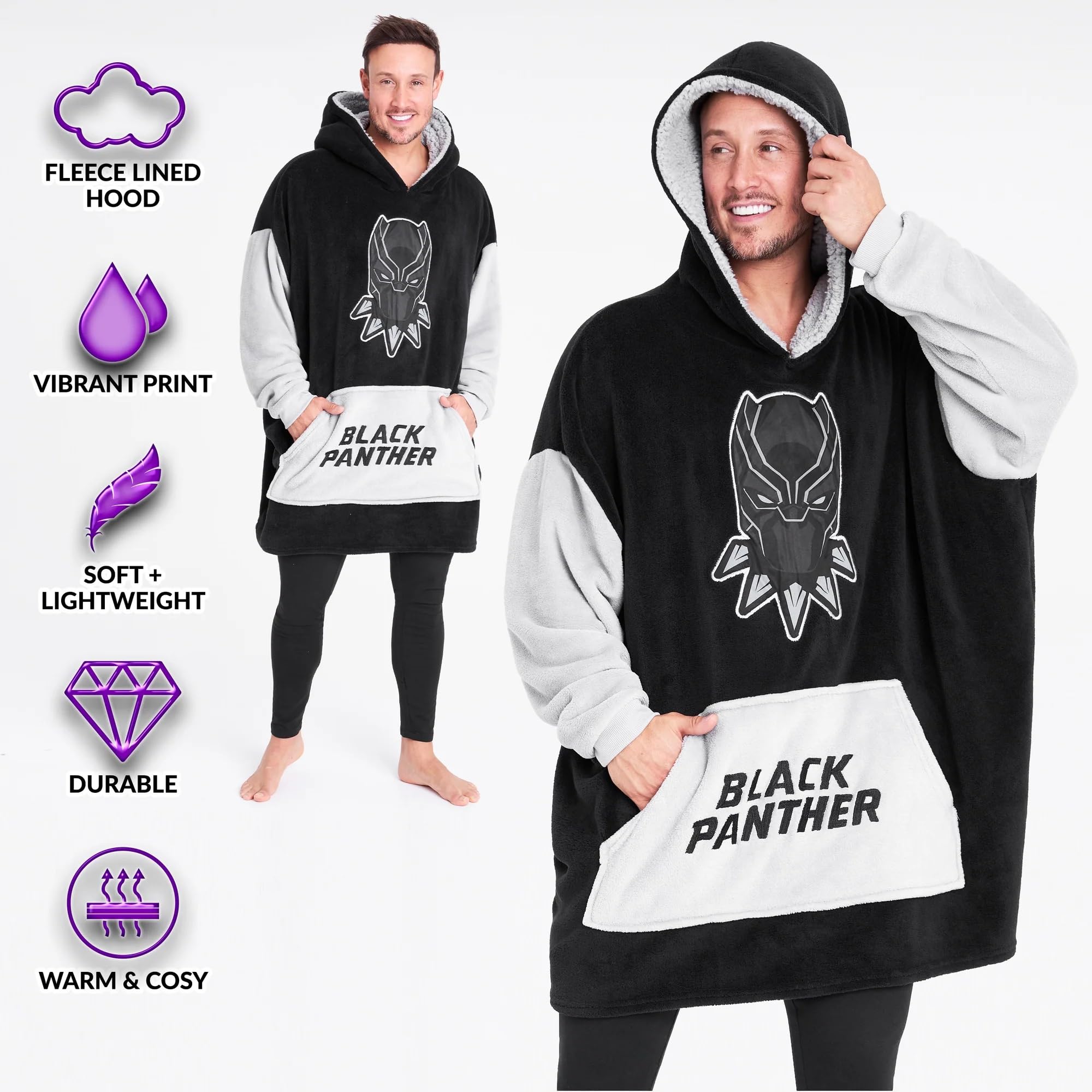 Marvel Felpa Uomo con Cappuccio Felpe Oversize Uomo in Pile Supereroi Avengers Captain America