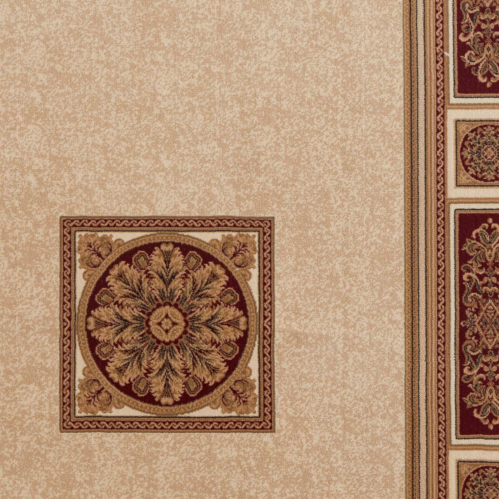 Taracarpet moderner Designer Orient Kurzflor Teppich edle Luxus Qualität im Aubusson Palast Design für Wohnzimmer, Schlafzimmer und Esszimmer Gold-rot 240x340 cm