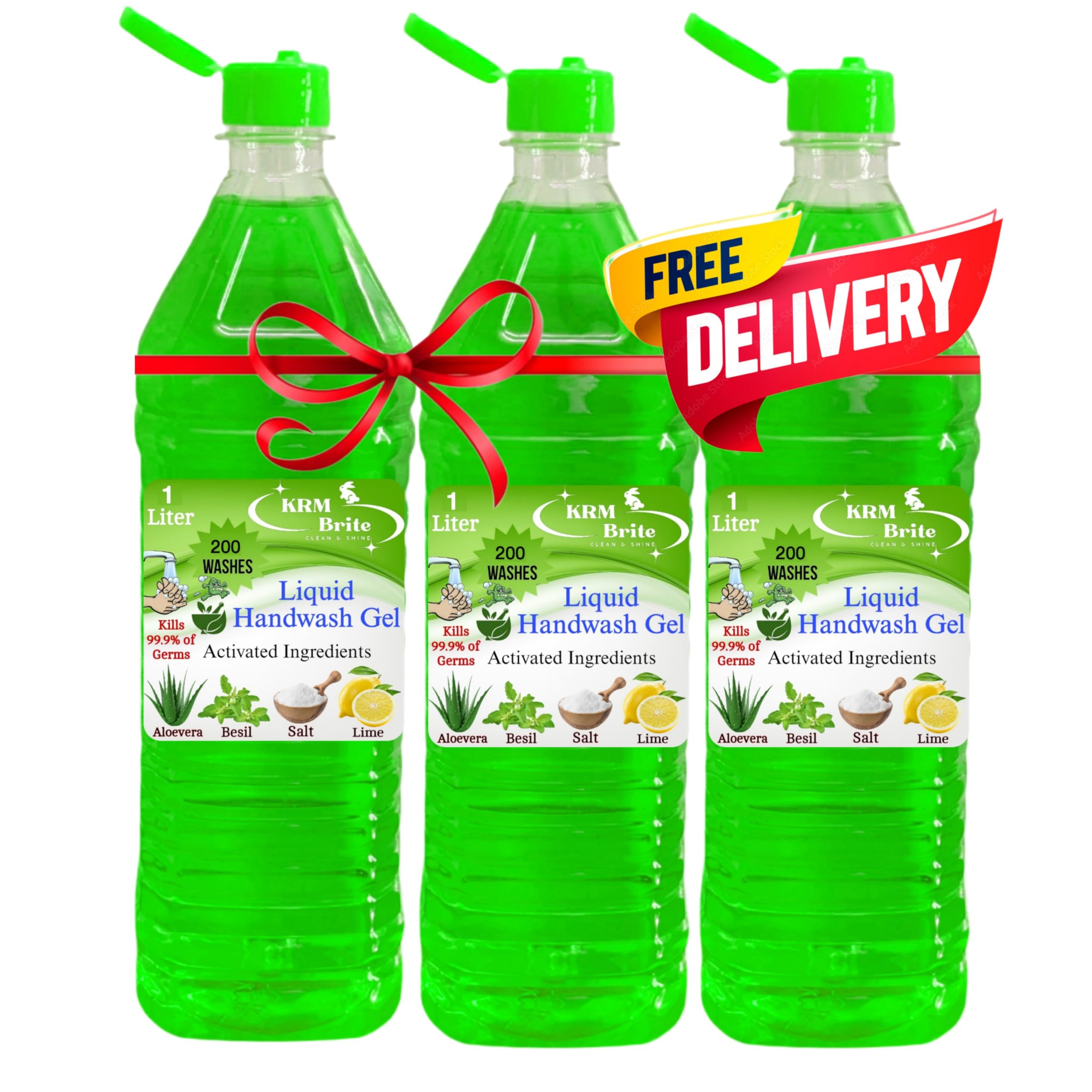 Herbal Liquid Handwash, 3 L Handwash Refill, KRM Brite 99.9% Germ Protection, Paraben Free, Suitable for all Skin Types, Neem, Tulsi, Salt, Lemon, Aloe Fresh Flavour (B0DFTXDBK2) Amazon Price History, Amazon Price Tracker