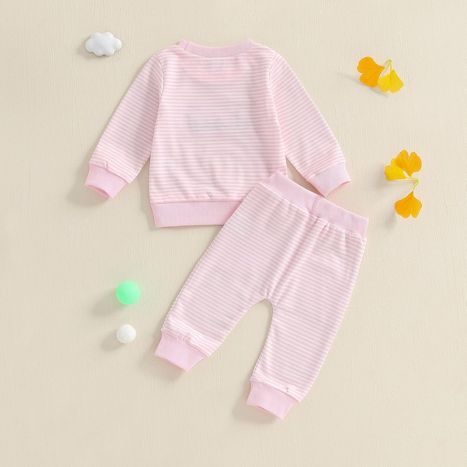Toddler Baby Boy Girl Golf Outfit Golf Cart Long Sleeve Sweatshirt Striped Pants Set 2Pcs Infant Fall Winter Clothes - Image 4