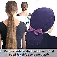 Vista 4 de ABAMERICA Scrub Caps for Women Surgical Caps Nurse Hat Functional Ponytail Holder for Long Hair Single or Satin-Lined