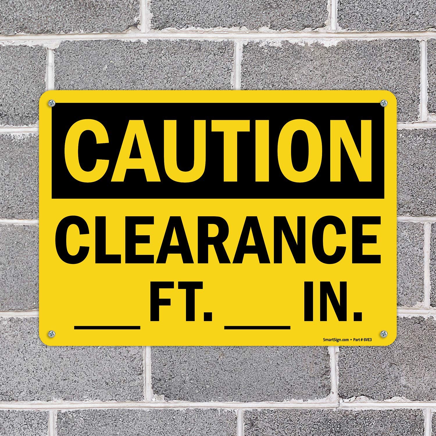 SmartSign 7x10" Caution Maximum Height Sign - Write-On OSHA Plastic Sign