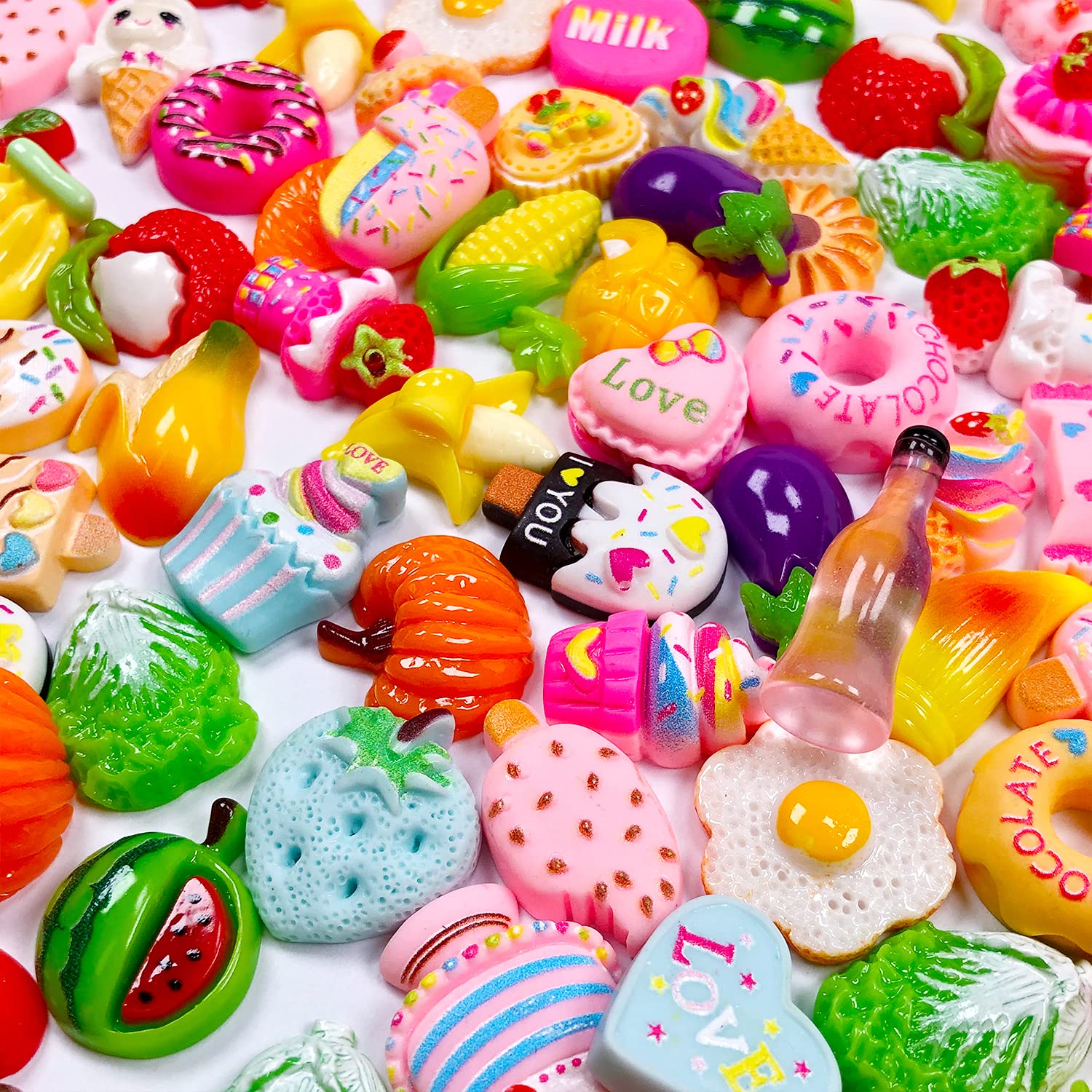 HJYZY 120 stuks miniatuur voedsel mini eten drank hars wijnflessen bierflessen eetkamer eettafel decoratie kleurrijke sapflessen