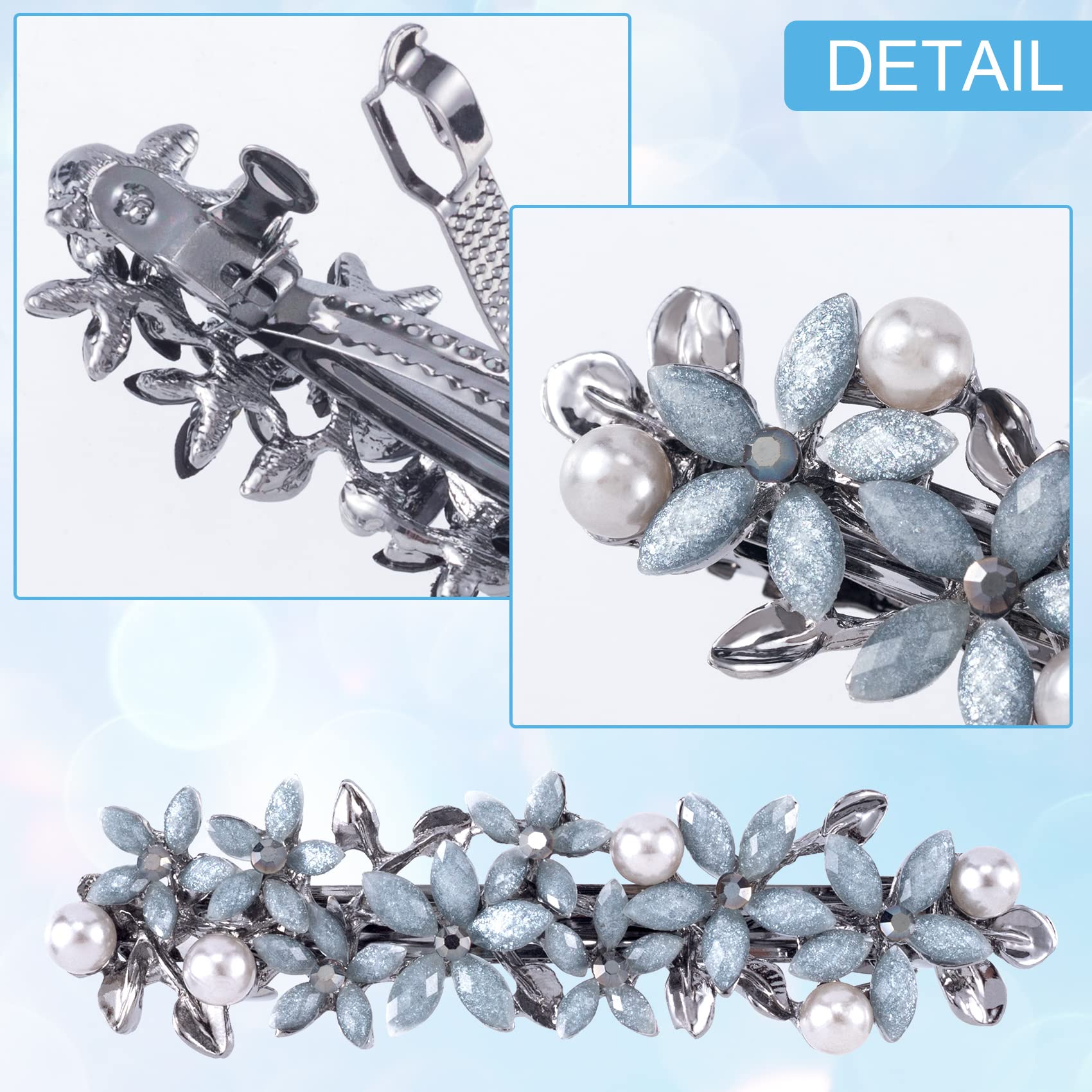Vintage Bridal Reinstone Pearls Barrett Hair Wedding Prom Clip Amazon.com : AOREAS 2Pcs Rhinestone Hair Clips Crystal Pearl  main image 2