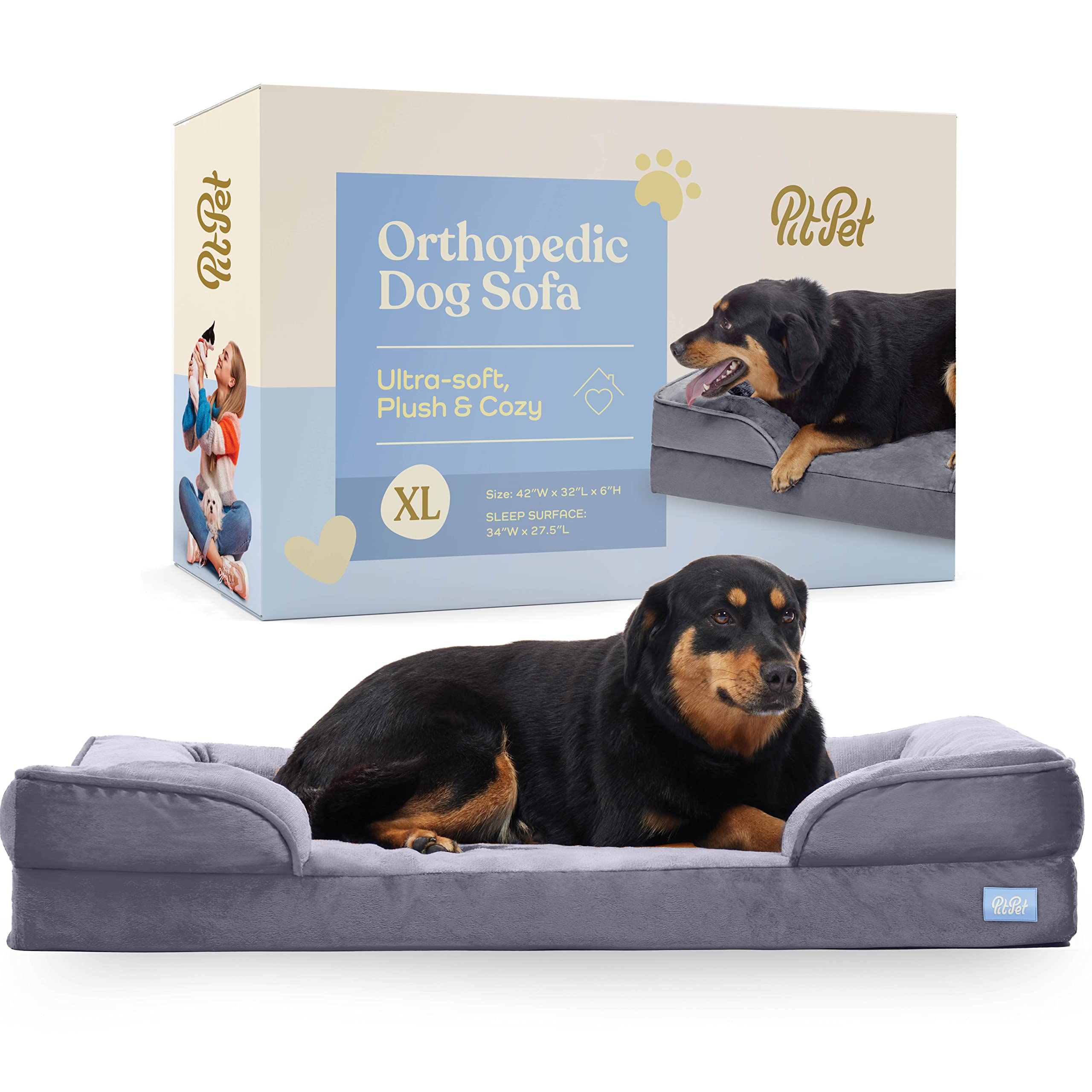 Orthopedic Sofa Dog Bed Ultra Comfortable Dog Bed for XLarge Dogs