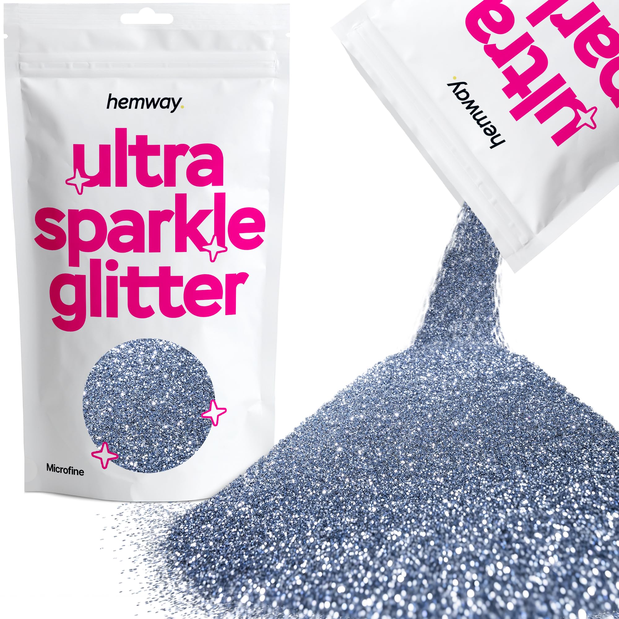 Hemway Ultra Sparkle Glitter Baby Pink Iridescent 100g Fine | Glitter for Arts & Craft, Makeup, Nail Art, Crafting, Card Making, Sparkle Decoration — view 185