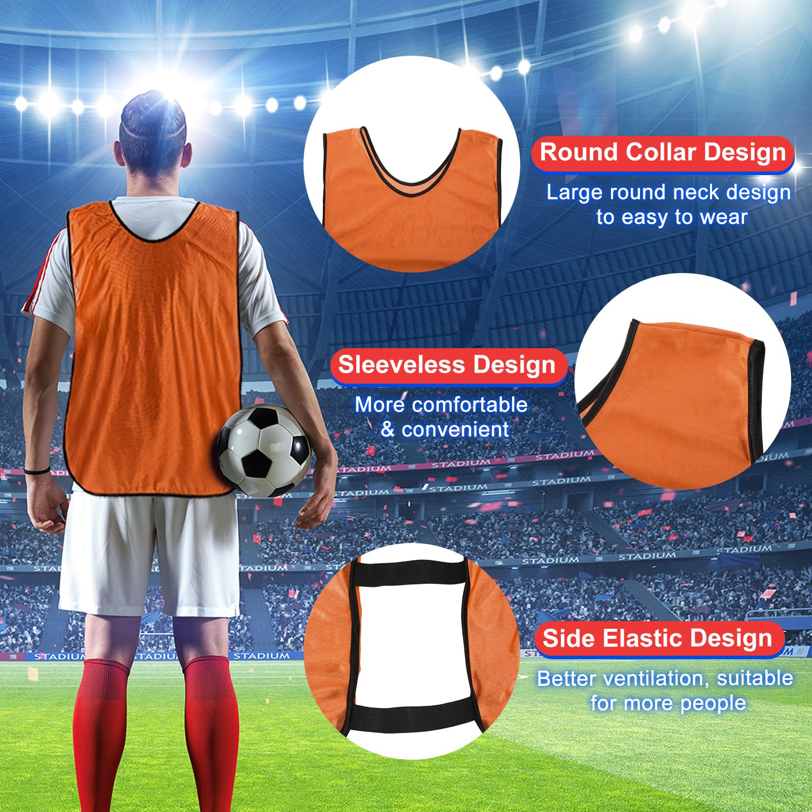 PATIKIL Gilet d'entraînement de football pour jeunes avec inscription « Scrimmage »